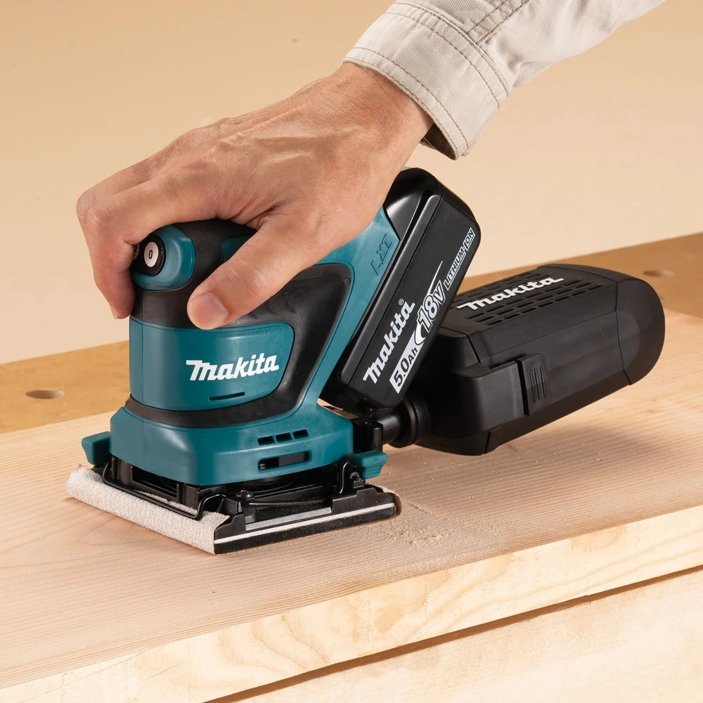 MAKITA akumuliatorinis ekscentrinis šlifuoklis DBO480Z 18V 93x185mm be akumuliatoriaus ir kroviklio