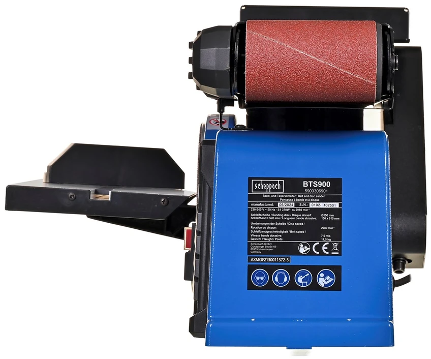 Šlifavimo staklės BTS900 3x šlifavimo juostos ir šlifavimo d, Scheppach