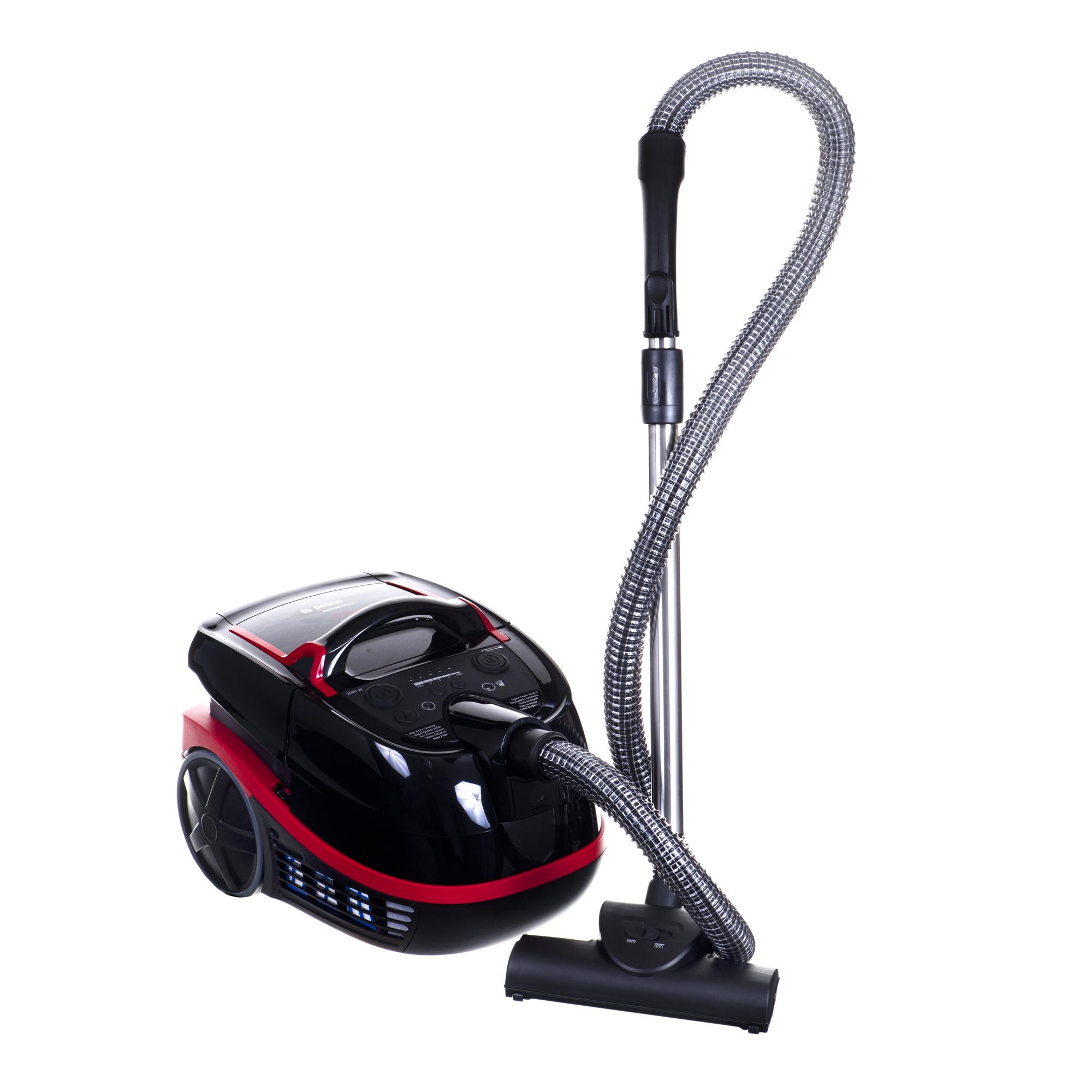 Sauso ir drėgno valymo dulkių siurblys Bosch AquaWash & Clean BWD421POW, 2100 W, Juodos ir raudonos spalvos