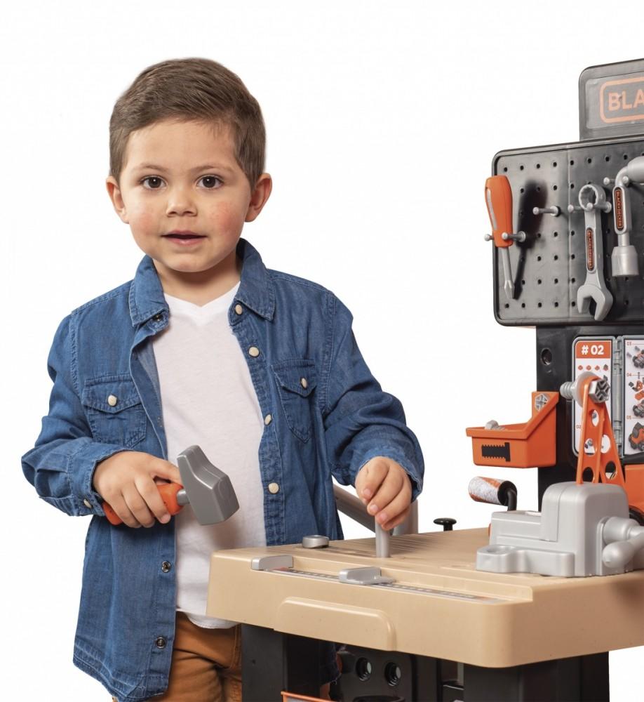 Black & Decker Smoby Profesinis žaidimų dirbtuvėlių rinkinys su įrankiais ir pjūklu