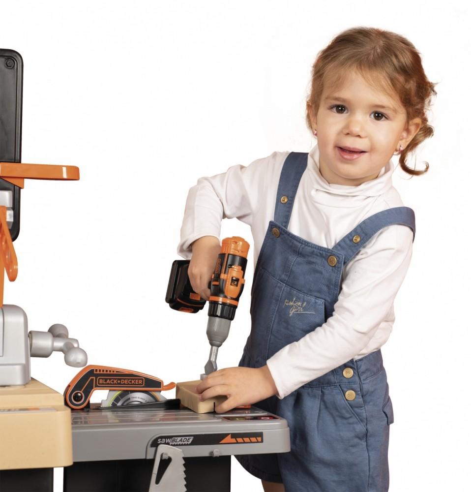 Black & Decker Smoby Profesinis žaidimų dirbtuvėlių rinkinys su įrankiais ir pjūklu