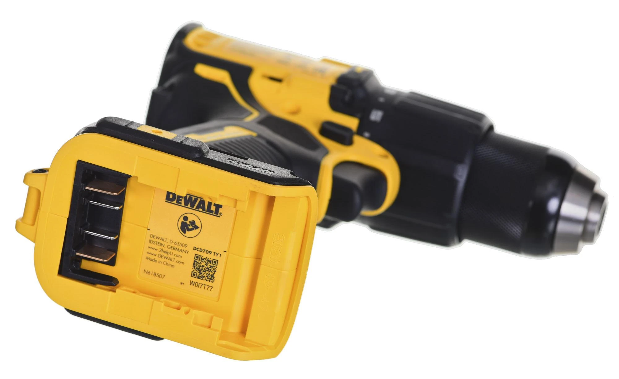 Dewalt 18V XR Kompaktiškas bešepetėlinis smūginis suktuvas-gręžtuvas DCD709D2T-QW