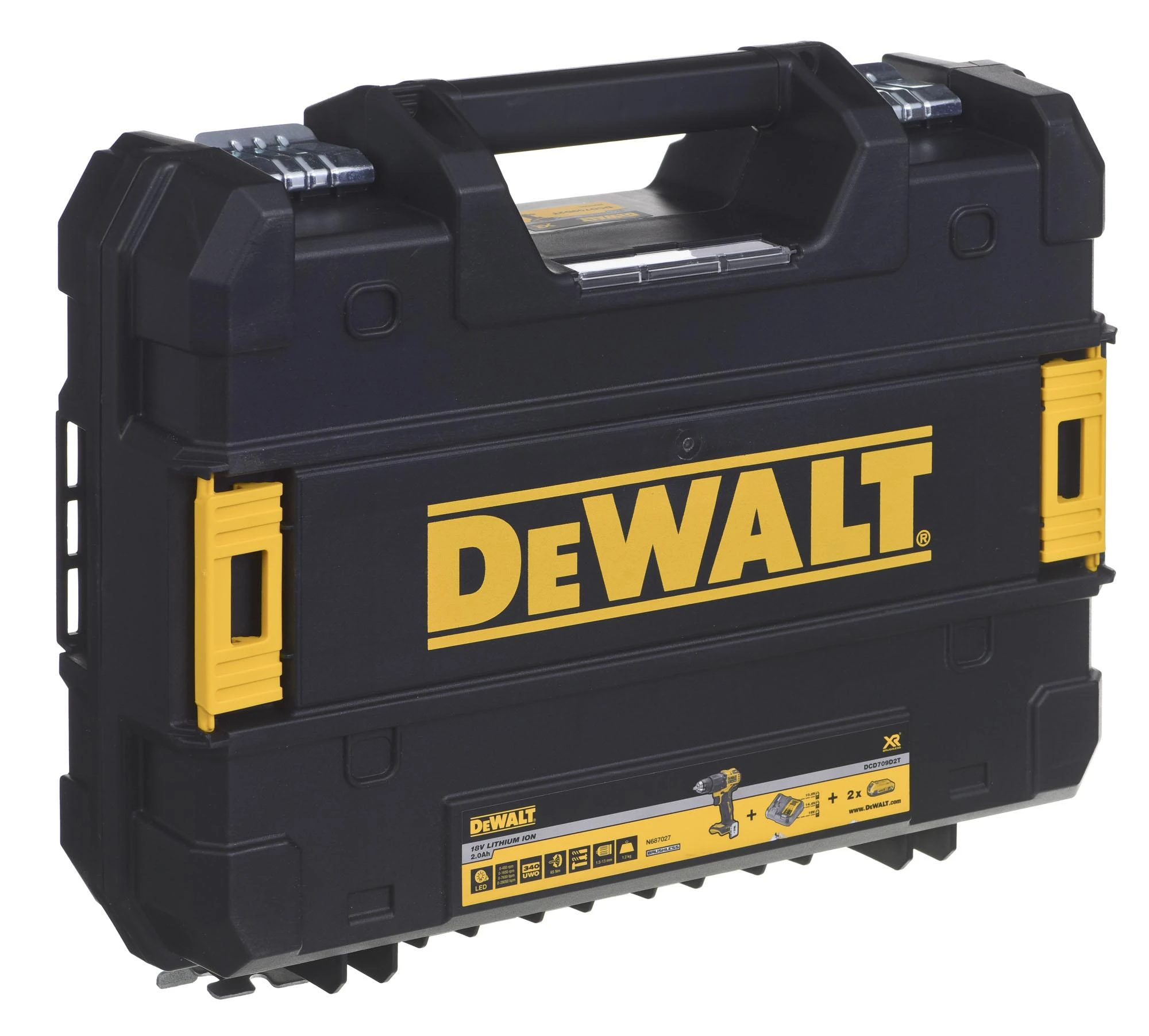 Dewalt 18V XR Kompaktiškas bešepetėlinis smūginis suktuvas-gręžtuvas DCD709D2T-QW