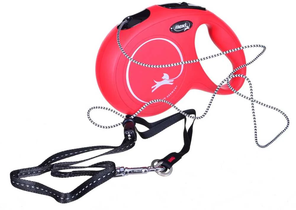 Flexi New Classic S pavadėlis šunims iki 12kg virvinis 8m raudonos spalvos