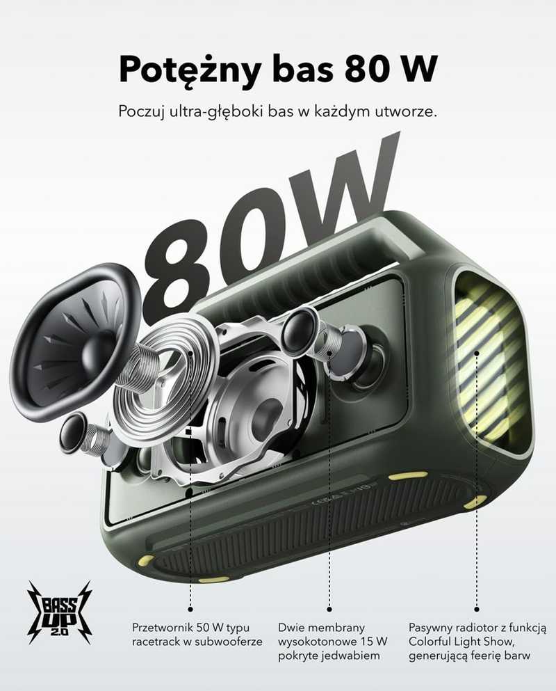 Soundcore Motion Boom 2 nešiojama kolonėlė, žalios spalvos