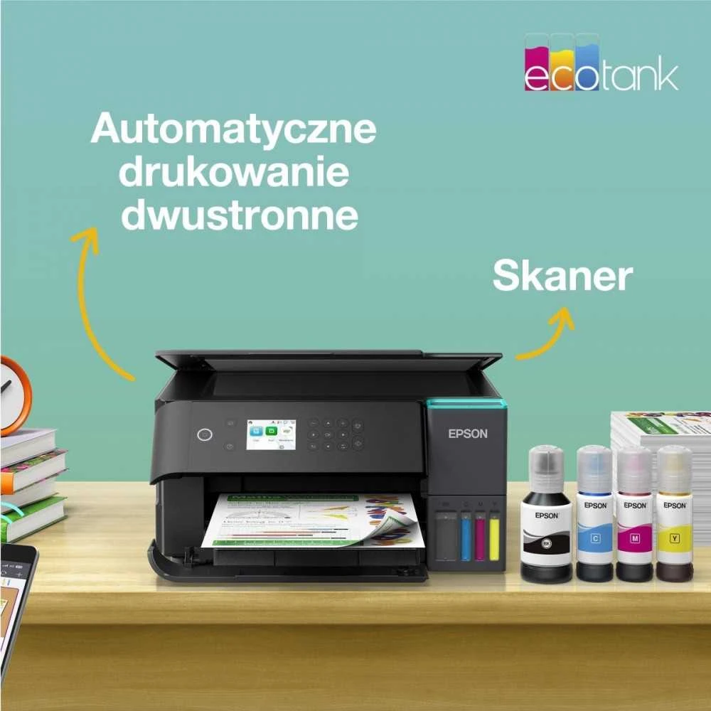 Spausdintuvas Epson | Daugiafunkcinis printers | EcoTank L6360 | Inkjet | Spalvotas | A4 | Wi-Fi | Juodas