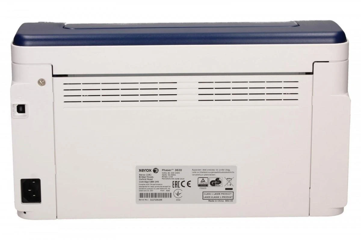 Spausdintuvas „Xerox Phaser 3020BI“, A4, mono lazeris, 20 ppm, 15 000 per mėnesį, 128 Mb, 8,5 sek., 150 lapų, USB 2.0, „WiFi“