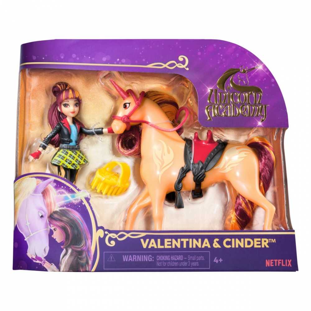 Unicorn Academy Lėlė Valentina ir vienaragis Cinder