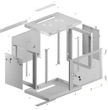 Lanberg pakabinama spintelė 19" 9U 600X450 rutulinės perforuotos durys