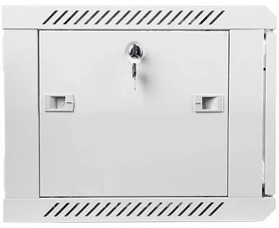 Spintelė rakinama, vienos sekcijos Lanberg WF01-6406-10S (6U, 368mm / 600mm / 450 mm, pakabinama, Stiklas, 19', pilka spalva)