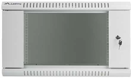 Spintelė rakinama, vienos sekcijos Lanberg WF01-6406-10S (6U, 368mm / 600mm / 450 mm, pakabinama, Stiklas, 19', pilka spalva)
