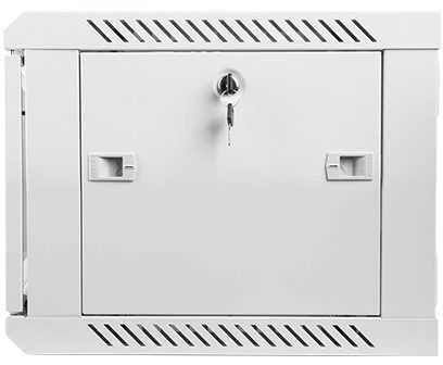Spintelė rakinama, vienos sekcijos Lanberg WF01-6406-10S (6U, 368mm / 600mm / 450 mm, pakabinama, Stiklas, 19', pilka spalva)
