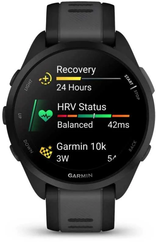 Sportinis laikrodis garmin forerunner 165 amoled 43mm juoda