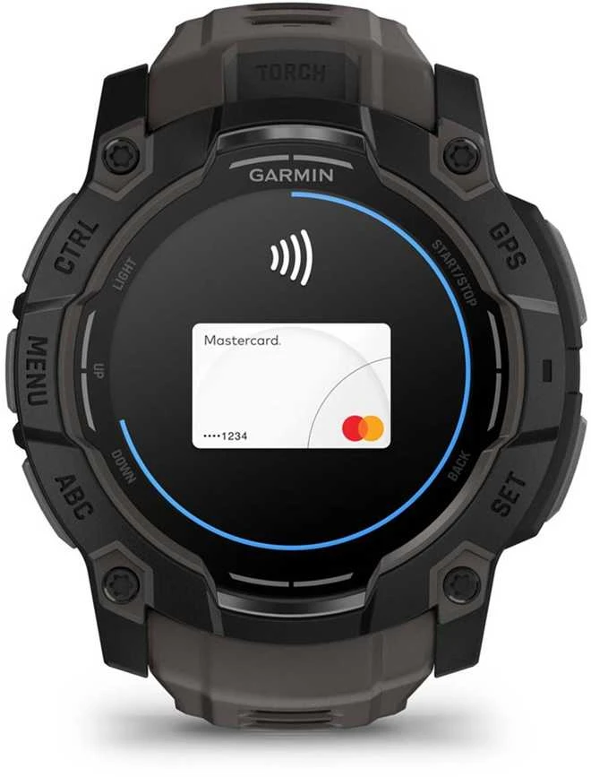 Išmanusis laikrodis Garmin Instinct 3, 50 mm, AMOLED Juodas su anglies spalvos dirželiu