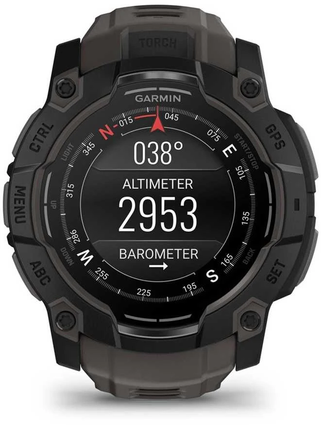 Išmanusis laikrodis Garmin Instinct 3, 50 mm, AMOLED Juodas su anglies spalvos dirželiu