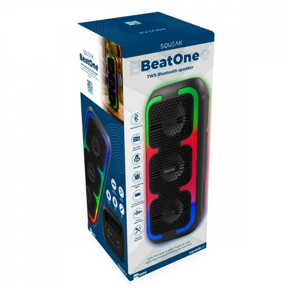 Squeak głośnik karaoke beatone bluetooth 5.3, 45w radio fm, microsd, aux, usb, usb-c sq1009