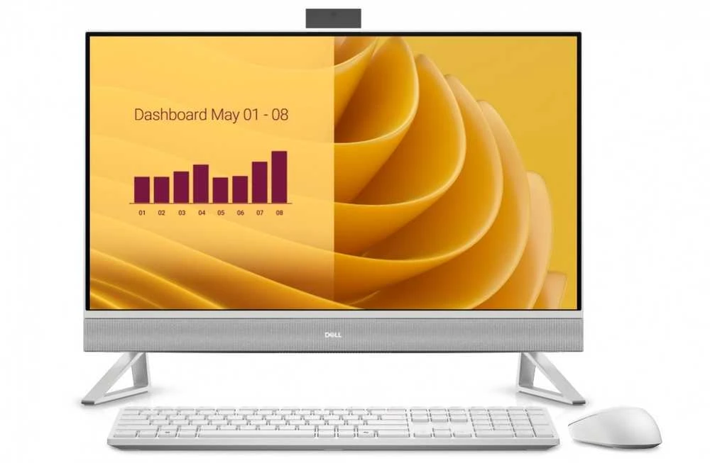 Stacionarus kompiuteris „Dell“ 27" „viskas viename“ kompiuteris EC27250 su „Win11Pro“ pagrindiniu procesoriumi, 7,5 colio procesoriumi, 150 MB procesoriumi, 27,0 colio „Full HD“ ekranu, „Intel“ vaizdo plokšte, kamera, belaidis internetas + BT, apšvietimu ir „kb 3y Prosupport“.
