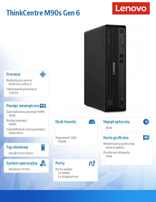 Stacionarus kompiuteris Lenovo M90s G5 U5-245 vPro 16G 512G W11P 3YOS Nešiojamas kompiuteris