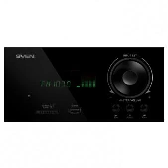 Kompiuterio kolonėlės Speakers SVEN HT-210, juodas (125W, Bluetooth, Optical, Coaxial, FM, USB/SD, Ekranas, RC unit), SV-014124