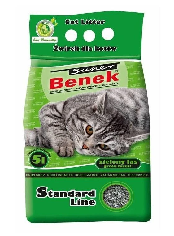 Kraikas dla kota Super Benek Standard Žalias las 5 l