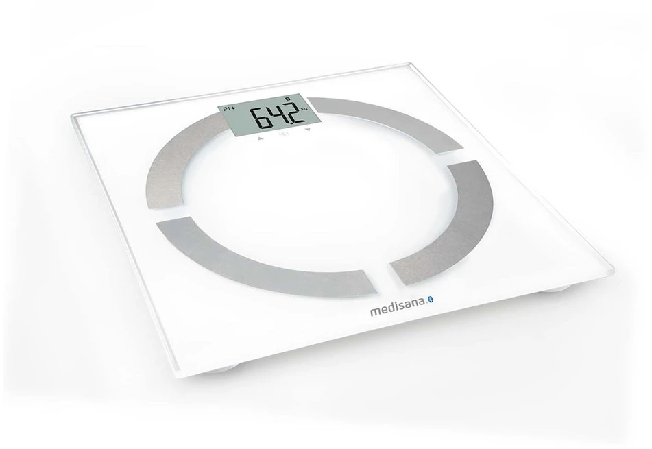 Medisana BS 444 kūno analizės svarstyklės, nerūdijančio plieno, Bluetooth | Medisana | BS 444 | Automatinis išjungimas | Kūno riebalų analizė | Kūno masės indekso (KMI) matavimas | Kūno vandens procentas | Kaulų masės analizė | Maksimalus svoris (keliamoji galia) 180 kg | Atminties funkcija | Keli vartotojai | Kūno skalė