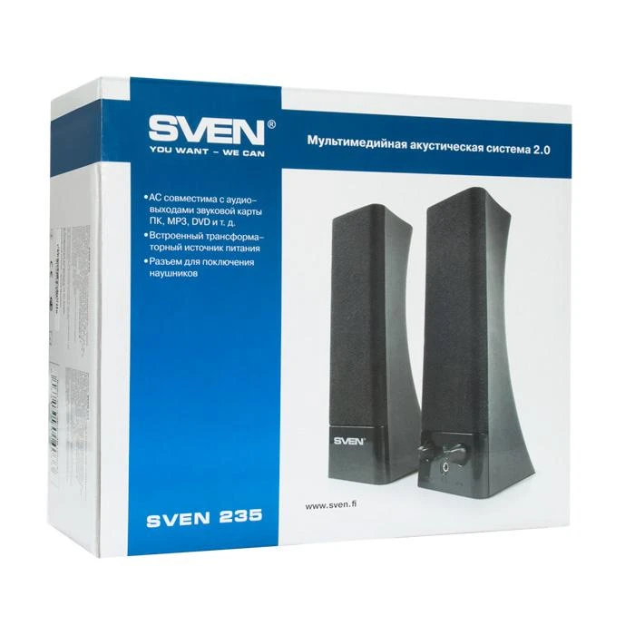 Kompiuterio kolonėlės Speakers SVEN 235, juodas, SV-0110235BK