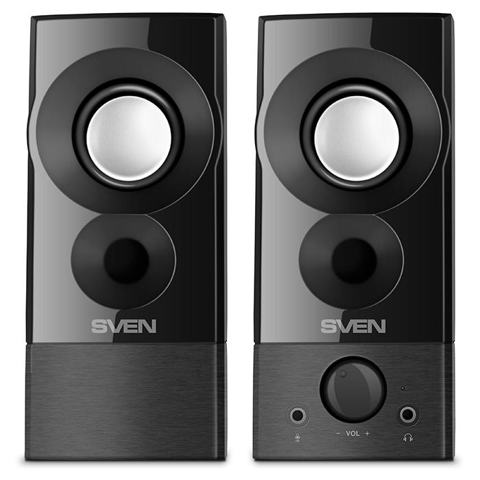 2.0 speakers SVEN 357, juodas, USB, power output 2x3W (RMS)