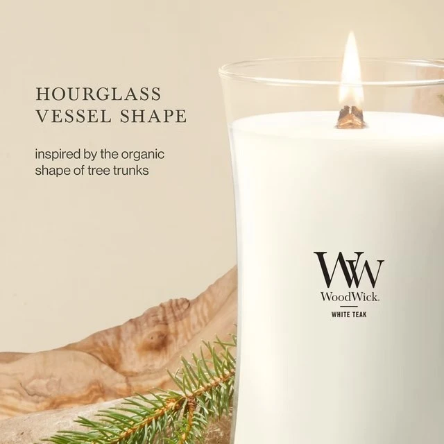 WoodWick Aromatinė žvakė (White Teak), 609,5 g