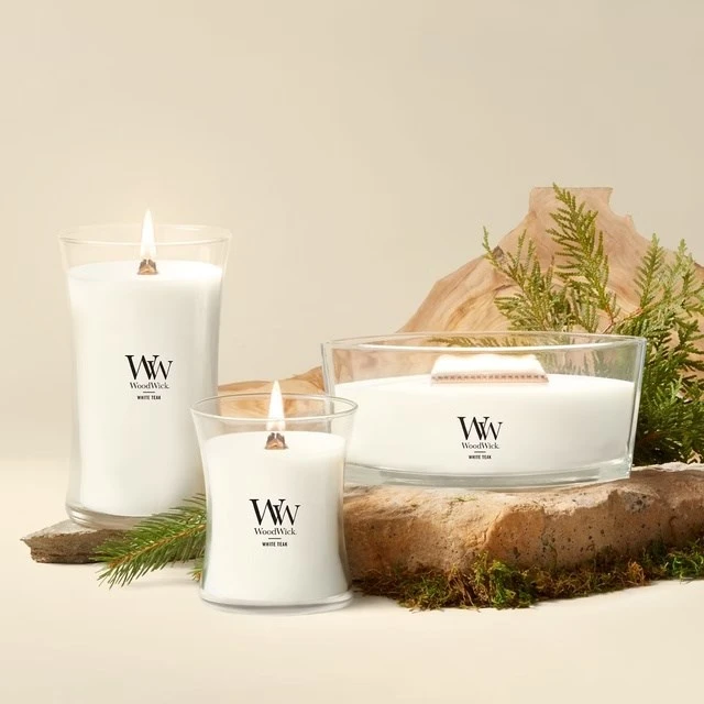 WoodWick Aromatinė žvakė (White Teak), 609,5 g