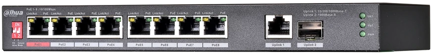 Šakotuvas SWITCH POE PFS3110-8ET1GT1GF-96 8 PRIEVADŲ SFP DAHUA