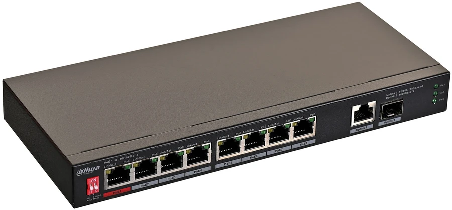 Šakotuvas SWITCH POE PFS3110-8ET1GT1GF-96 8 PRIEVADŲ SFP DAHUA