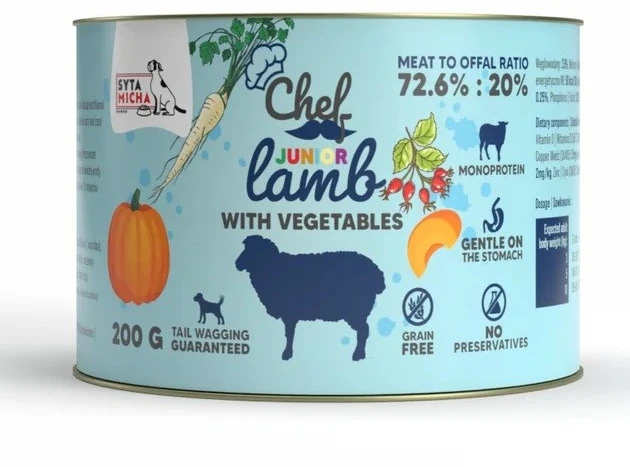 SYTA MICHA Chef Junior ėriena with vegetables Mono - wet dog food - 200g
