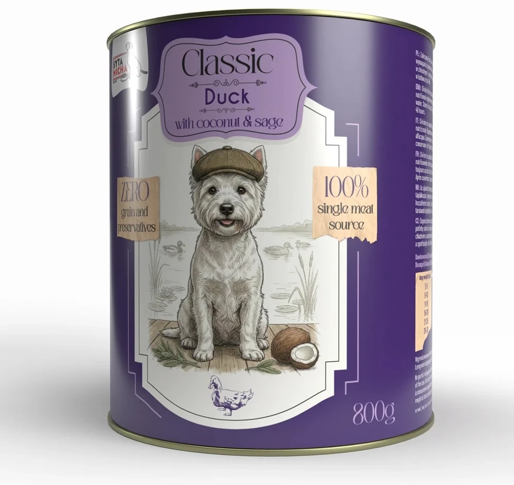 SYTA MICHA Classic Mono antiena with coconut - wet dog food - 800g
