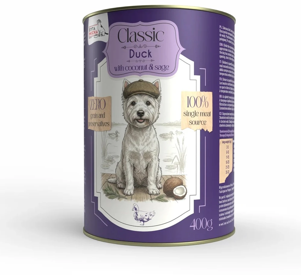 SYTA MICHA Classic Mono antiena with coconut - wet dog food - 400g
