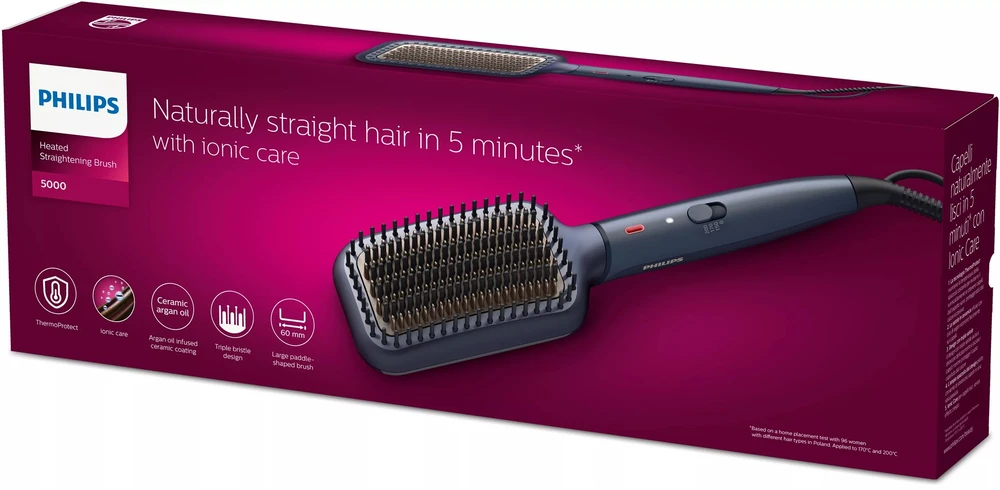 Šildomas plaukų tiesinimo šepetys Philips BHH885/00