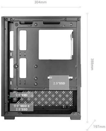 Tacens Mars Gaming MC-SE2 Mini Tower Juodas