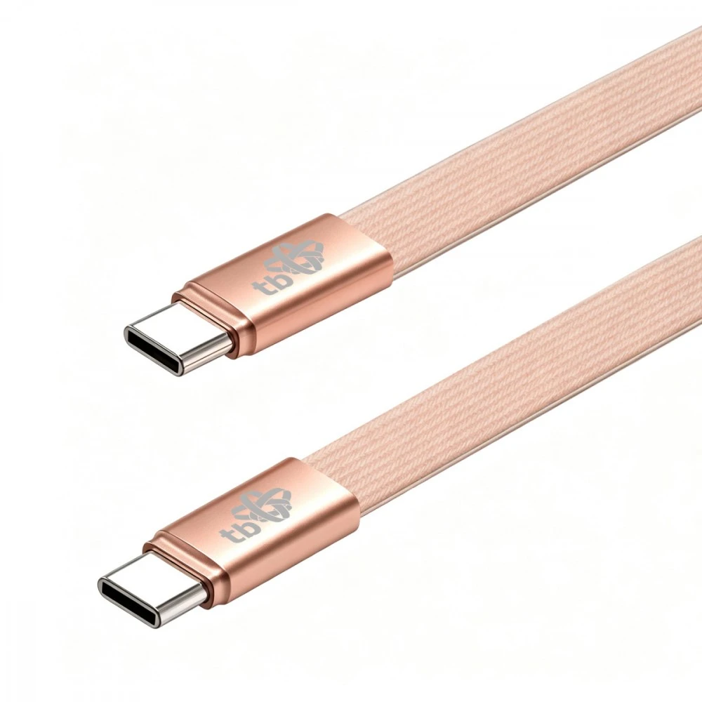 TB Kabelis usb c - usb c 1m płaski brzoskwiniowy