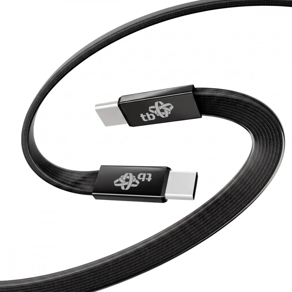 TB Kabelis USB C - USB C 1m płaski juoda (AKTBXKUCCFLAT1B)