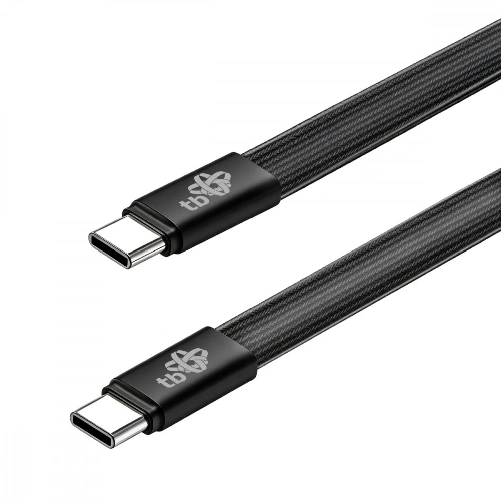 TB Kabelis USB C - USB C 1m płaski juoda (AKTBXKUCCFLAT1B)
