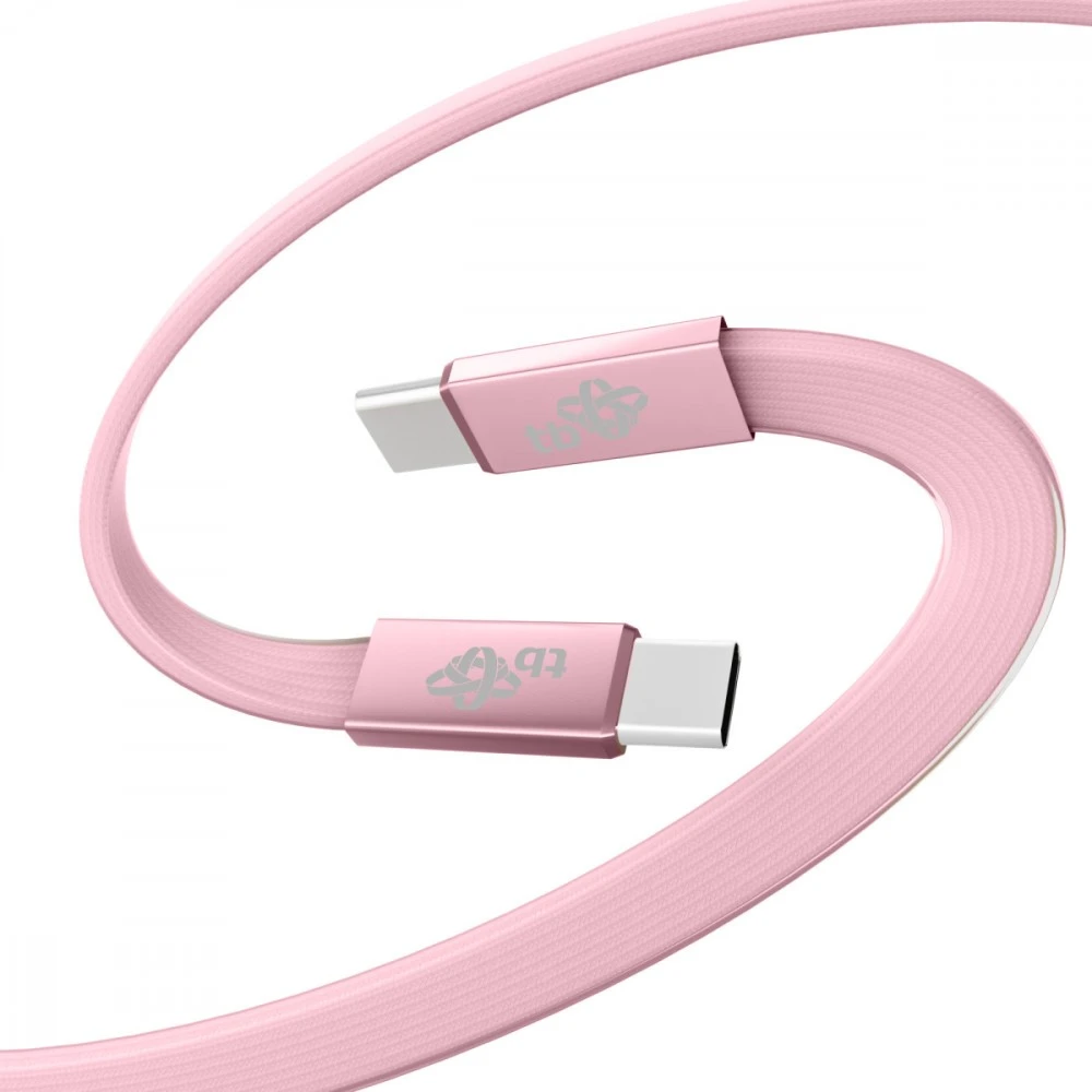 TB Kabelis USB C - USB C 1m płaski brzoskwiniowy (AKTBXKUCCFLAT1O)