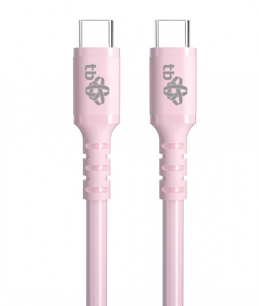 TB Touch TB Kabelis USB C - USB C 60W żelowy 1m rožinė