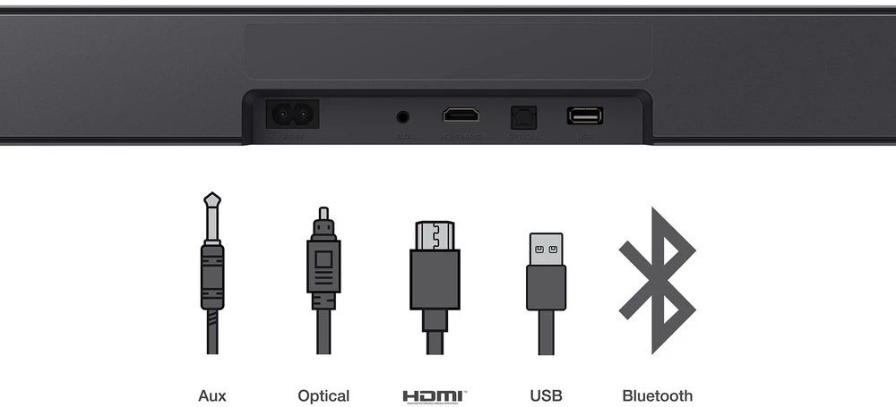 Namų kino sistema TCL S S45H 2.0 klasės kanalų garso juosta su „Dolby Atmos“, „DTS Virtual:X“ ir „Bluetooth“ muzikos transliacija