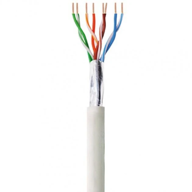 Techly Pro TECHLYPRO 025657 F/UTP Cat6 tinklo masinis kabelis 4x2 vijos 100Proc varinis 100m pilka