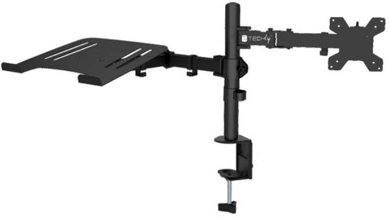 Techly 365597 Laikiklis stalas monitoriui 13-32" 8kg ir nešiojamam kompiuteriui 12-17" 8kg, reguliuojamas