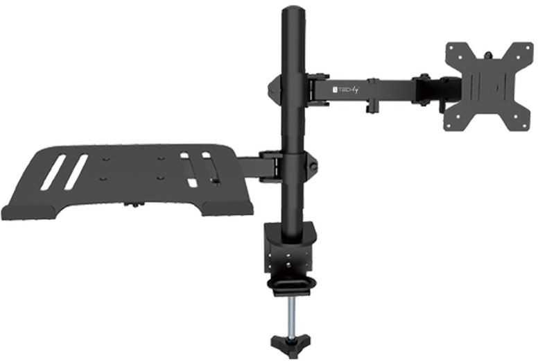 Techly 365597 Laikiklis stalas monitoriui 13-32" 8kg ir nešiojamam kompiuteriui 12-17" 8kg, reguliuojamas