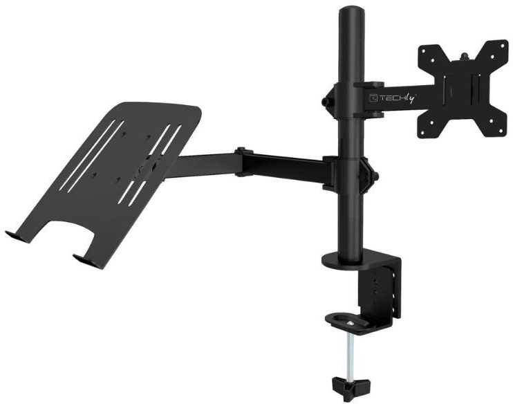 Techly 365597 Laikiklis stalas monitoriui 13-32" 8kg ir nešiojamam kompiuteriui 12-17" 8kg, reguliuojamas