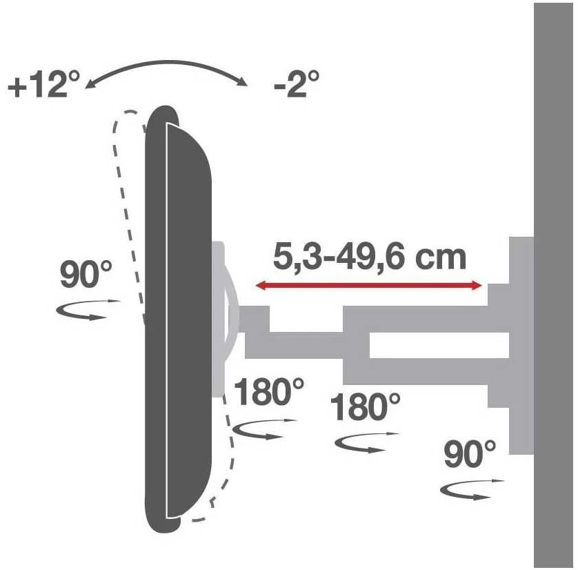 Techly sieninis laikiklis TV LCD/LED/PDP 40-80'' 50kg VESA pilna regul. juodas