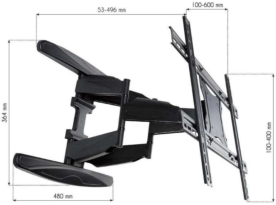 Techly sieninis laikiklis TV LCD/LED/PDP 40-80'' 50kg VESA pilna regul. juodas