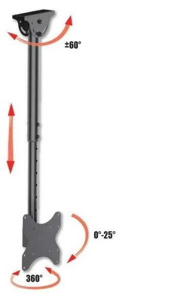 TECHLY 020614 Techly Lubinis laikiklis televizoriui LED/LCD/PLAZMA, 23-42, 50kg, reguliuojamas, VESA