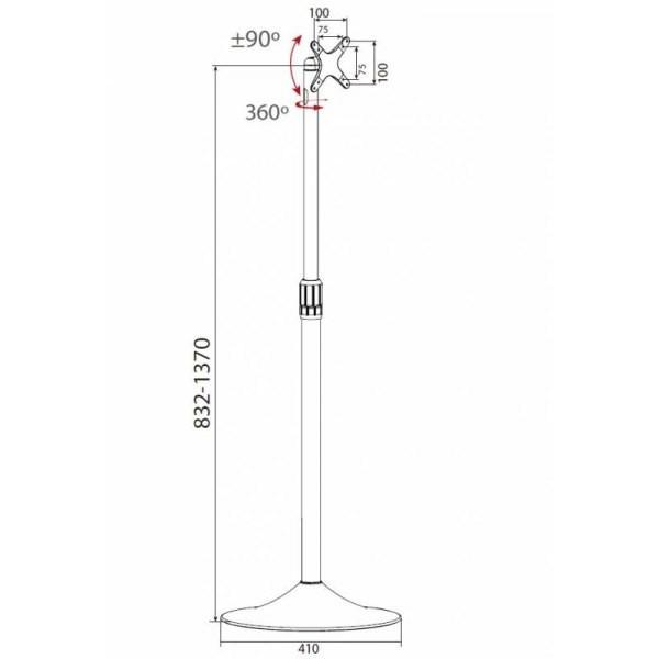 Techly ICA-TR10 reklaminio ekrano laikiklis 68,6 cm (27") Sidabras